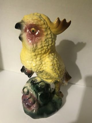 Vintage Maddux Of California Yellow Cockatoo Parrot Bird Figurine 9 Inches Tall