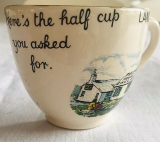 Vintage 1950’s Half A Cup From Lands End,  Cornwall Souvenir