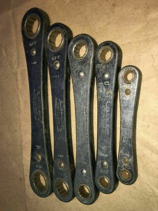 (5) Vintage Craftsman Box End Ratchet Wrenches 9 - 43681,  2,  3,  4,  5,