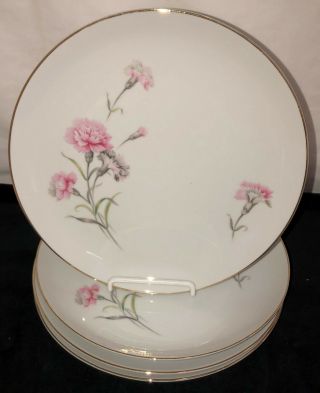 4 Japan Royal Court China Carnation 9 1/4 " Dinner Plates