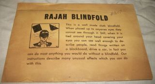 SCARCE VINTAGE 60s RAJAH BLINDFOLD ENVELOPE JOHNSON SMITH? U.  F.  GRANT 2