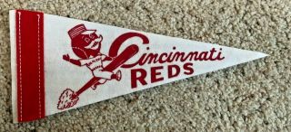 Vintage 1960s Cincinnati Reds Felt Pennant - Pristine - No Pin Holes