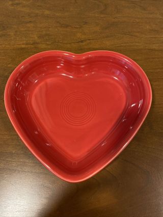 Homer Laughlin Fiestaware Scarlet Red Heart Shaped Bowl/candy Dish Fiesta