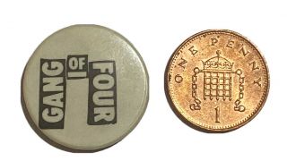 GANG OF FOUR - Old OG Vtg 70/80`s Button Pin Badge 25mm Punk 2