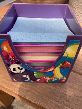 Vintage 80’s Lisa Frank Post It Note Paper Holder Stationery Cube Purple Panda