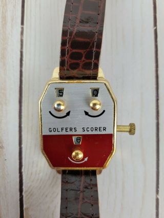 Vintage Golfers Scorer Golf Watch Wrist Score Keeper Stroke Counter Wristband