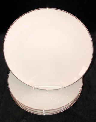 4 Noritake Fremont White W/platinum 8 1/4 " Salad/luncheon Plates 6127