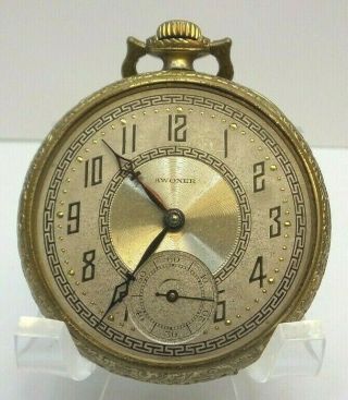 Vintage Berex Awoner 16 Jewels Open Face Pocket Watch - 14k Gf Case - H2636