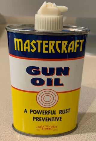 Vintage Mastercraft Gun Oil Tin Can Handy Oiler