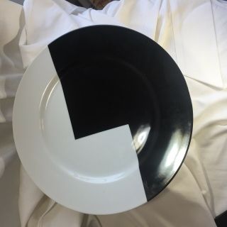 Mikasa Japan Step Black Whiten Dinner Or Serving 12” Plate L5092 Larry Laslo