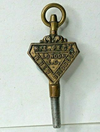 Victorian Pocket Watch Key Advertising London Jeweller H.  E Speck 8 Bridge St