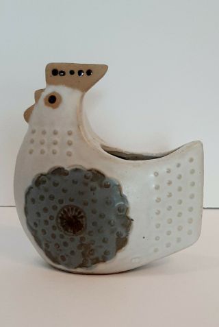 Vintage Mid Century Modern Rooster Toothpick Holder Studio Pottery Stoneware