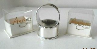 Vintage Angora Silver Plated Napkin Rings (boxed) Diameter 1 7/8ths ")
