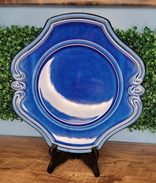 Vintage Poterie Milon S.  Dieulefit Stunning Made In France Blue Plate 11 1/2