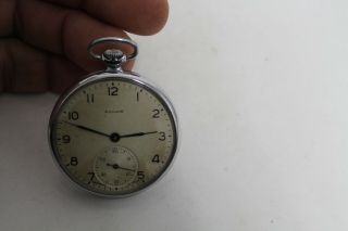 Vintage Old Soviet Russian Molnija Molnia Pocket Watch 15jewels