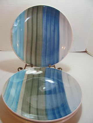 Tabletops Unlimited Blue Illusion Set Of 4 Dinner Plates