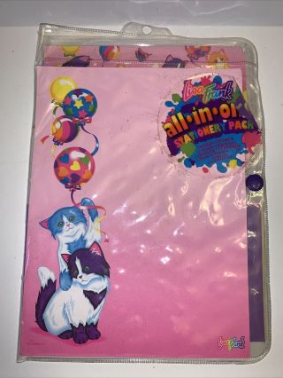 Lisa Frank Vintage All In One Stationary Set Cats With Balloons Incomplete