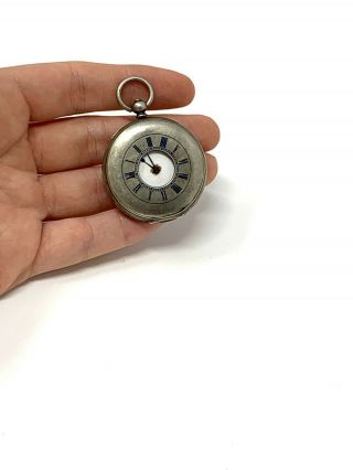 Antique Victorian Solid Silver Half Hunter Key Wind Pocket Watch 608