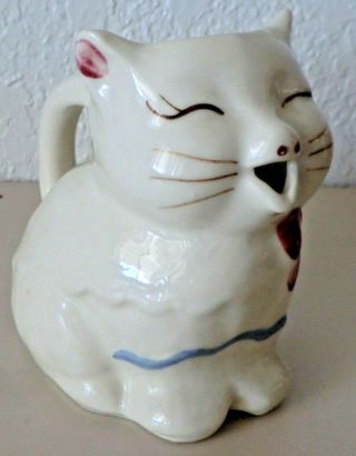 Vintage SHAWNEE Pottery PUSS ' N BOOTS Cat Kitten Creamer Pitcher 3