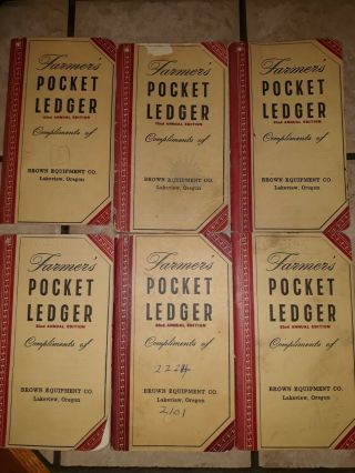 6 Vintage John Deere Farmers Pocket Ledger Oregon 82nd Annual Edition 1948 - 1949