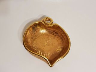 Vintage Stangl Granada Gold Leaf Candy Dish 22k Brushed Gold 3787 Marked
