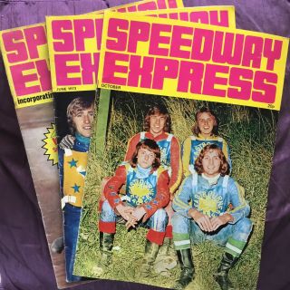 Speedway Express Vintage Magazines (x3) 8/71,  6/73 & 10/73