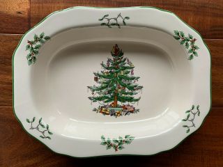 Spode Christmas Tree Serving Tray " Open Vegetable Dish "