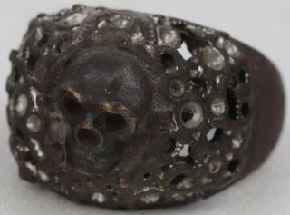 Skull Ring Brutal Jewelry Vintage Gothick Biker 13.  67 G Size Us 8 29.  5x22x16 Mm