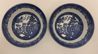 Set Of 2 Johnson Brothers Blue Willow China 6 " Salad Bowl Made In England