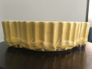 Htf Vtg Mccoy Pottery Planter Oval Yellow Centerpiece Dish