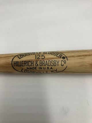Vntg Hillerich & Bradsby Louisville Slugger 125 Bill Brengel Mini Bat Made Usa