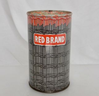 Red Brand Fence,  Vintage Advertising Coin Bank Tin Can - 83761