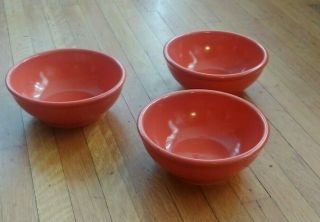 {3} Syracuse China " Cantina " Cayenne Red - - Cereal/soup Bowls - - Perfect