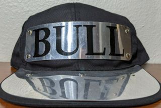 Vintage Bull Metal Plate Snapback Hat Cap Og Nwa 90s Era La Chicago Bulls