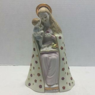 Vintage Lefton Madonna And Child 8 " Figurine