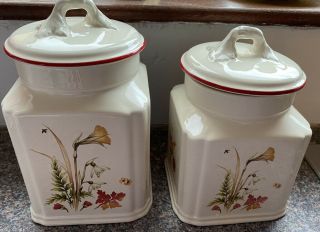 2 X Vintage Royal Winton Larkrise Storage Jars