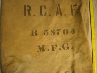 Vintage WWII Numbered R.  C.  A.  F.  Smaller Canvas Duffle Bag CANADA 2