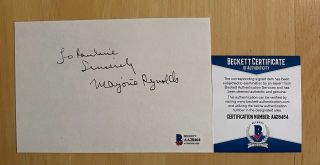 Marjorie Reynolds Signed 4x6 Index Card Cut Beckett Bas Holiday Inn Auto