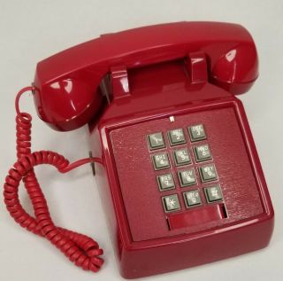 Vintage 1996 Cortelco Red Desk Telephone -