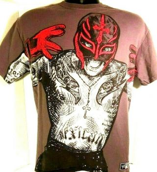 Vintage Authentic Wwe Rey Mysterio Wrestling T - Shirt " Respect The Mask " Size Med