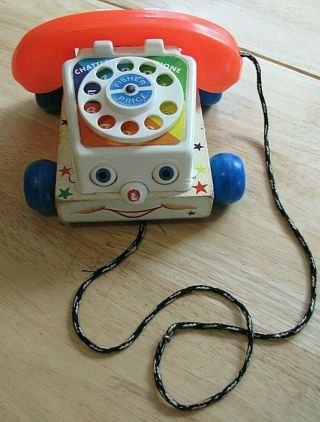 Vintage Fisher Price Chatter Phone Pull Toy From 1960s Still