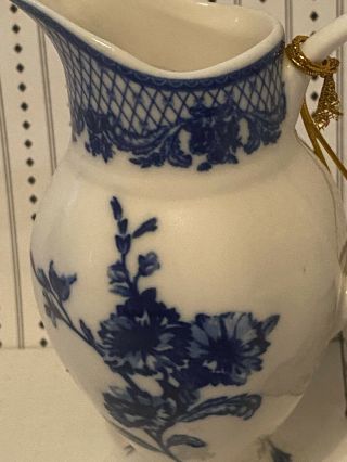 Vintage London Pottery Pitcher Flowers Flow Blue Fine Porcelain 2