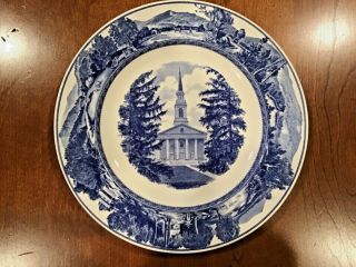 Vtg Wedgwood Plate Middlebury College Mead Chapel Blue Scenic Blue Pattern10.  5”