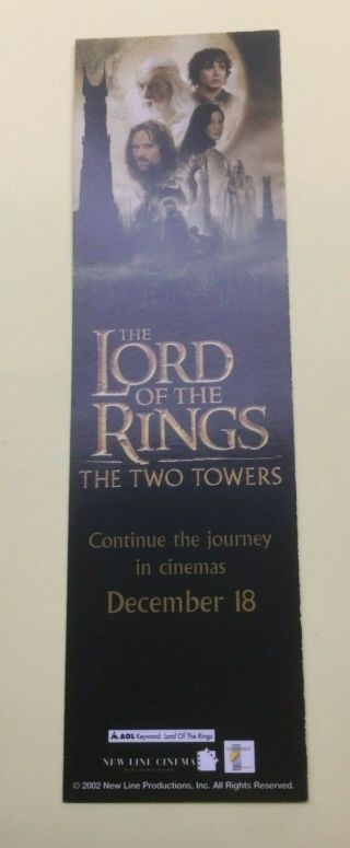 Bookmark Lord Of The Rings Lotr Promotional Item Lenticular