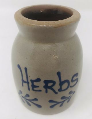 Beaumont Brothers Pottery Bbp Salt Glaze 3” Herb Vase Crock 1995