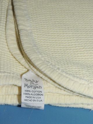 Vintage Baby Morgan Yellow Thermal Waffle Weave Blanket Cotton