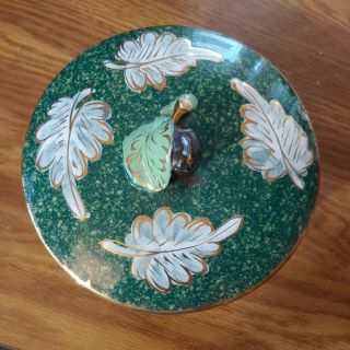 Vintage Italian Pottery Bowl W/ Lid Hand Made Hand Painted