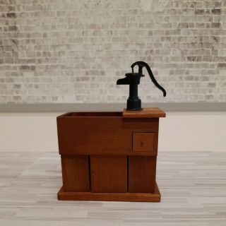 Dollhouse Miniature 1:12 Shackman Vintage Wood Dry Sink With Pump