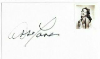 Abbe Lane Signed 3x5 Index Card 
