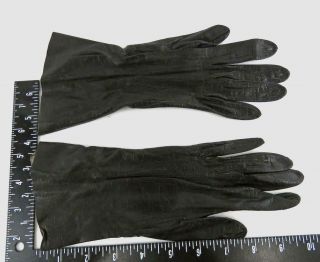 Ladies Careskin Vintage Long Leather Gloves By Size 7 Black Washable 2
